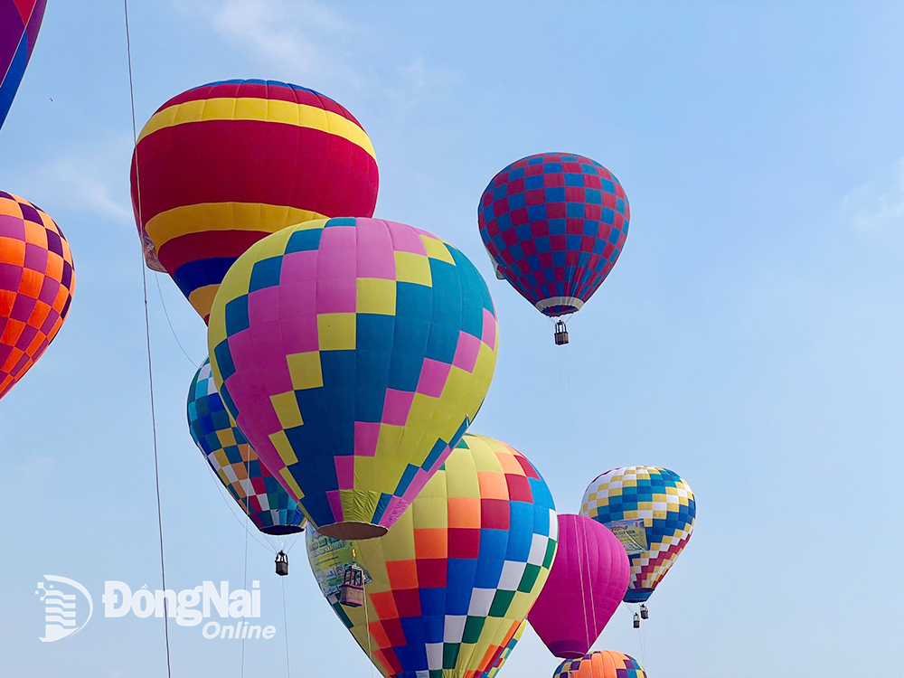 [Chùm ảnh] Loạt khinh khí cầu rực rỡ khoe sắc trên bầu trời Đồng Nai trong ngày khai hội